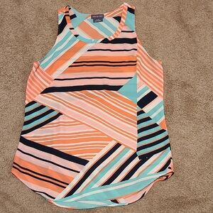 Van Heusen Brand Colorful Striped Sleeveless Top; Size Small